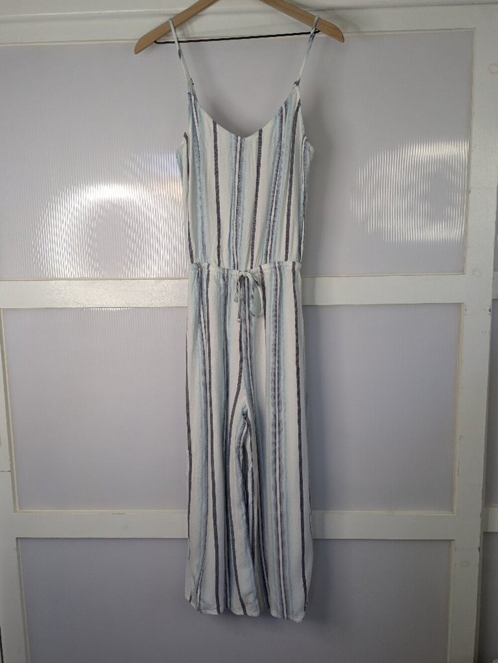 Show Me Your Mumu Striped Elastic Tie Waist Jumpsuit Size Medium Summer Casual